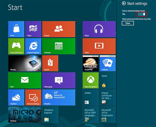 Windows 8 Settings Menu, Yes